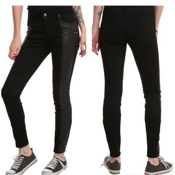 Tripp nyc Denim - Joan Jett x Tripp NYC Faux Leather Panel Skinny Jean